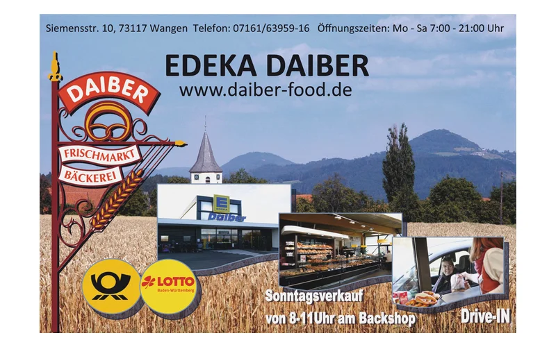Bäckerei Daiber – Anzeige in der Vereinszeitung des TC Faurndau