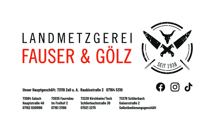 Landmetzgerei Fauser & Gölz – Anzeige in der Vereinszeitung des TC Faurndau